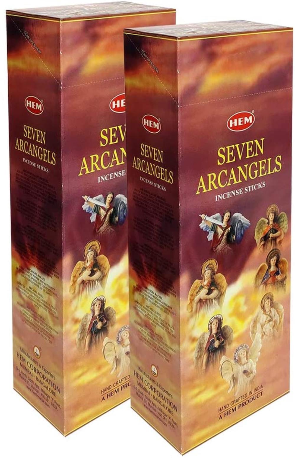 Hem 7 Archangels Incense Sticks Agarbatti Masala - Pack of 12 Tubes, 20 Sticks Each Box, Total 240 Sticks - Quality Incense Hand Rolled in India for.., By Brand Hem Incense