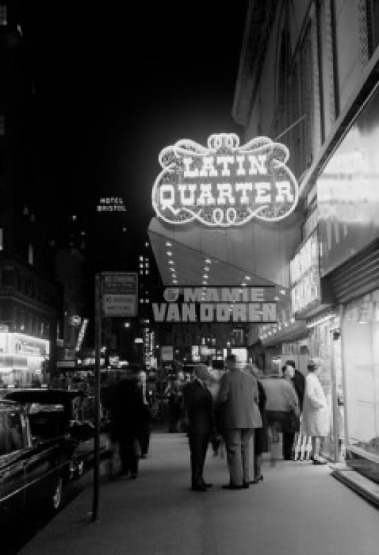 USA New York City Latin Quarter neon glowing at night Poster Print (18