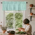 thumbnail image 6 of Linen Mint Green Rod Pocket Curtain Valance, Modern Minimalist Pure Solid Color Farmhouse Window Valance for Living Room, Bedroom, Kitchen 42"W x 12"L, 6 of 9