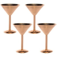 Old Dutch International (4 Pack) 9oz Solid Copper Martini Cocktail Glasses Party Set by ODI Old Dutch International