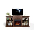 thumbnail image 5 of Fireplace TV Stand,Electric Fireplace,67-Inch Electric Fireplace TV Stand – 18" Built-In Fireplace Insert, Adjustable Flame & Heat, Remote Control, Storage Cabinets, Brown, 5 of 7