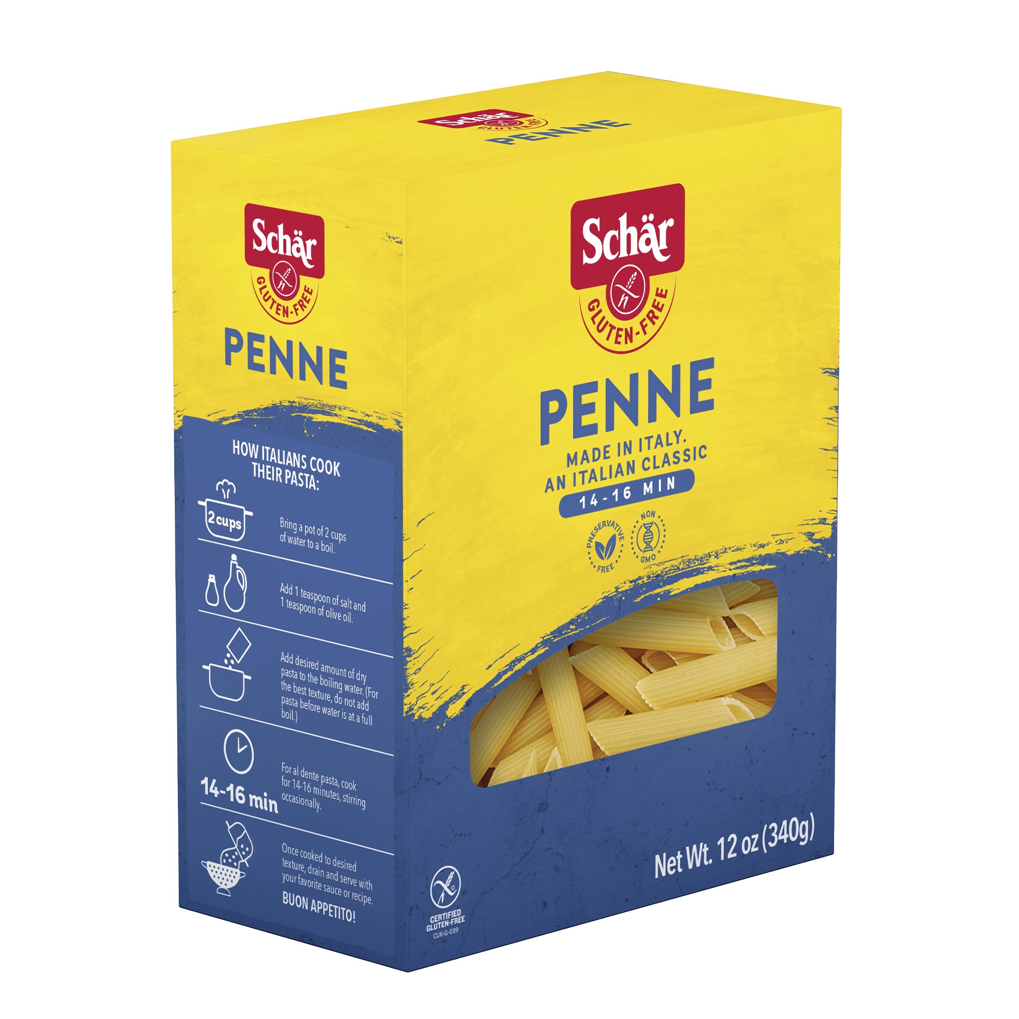 (5 pack) Schar Penne Pasta, Gluten Free Pasta Noodles, 12 oz