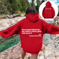 thumbnail image 2 of Oversized Sweatshirt for Women Winter Fall Comfy Hooded Long-sleeved Rolled One Shoulder with Pocket Graphiprint Hoodie Cotton Hoodies(Red,XXL), 2 of 7