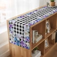 thumbnail image 6 of Table Runners 72 Inches Long Dress Scarves, Spring Flowers Farmhouse Kitchen/Dining Table Runner, Coffee Tablerunners, Watercolor Blossom Floral Black Plaid 14x72 Inch, 6 of 9