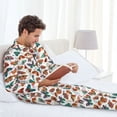 thumbnail image 6 of Salouo Colorful Butterfly Print Button-Front Long Sleeve Pajama Set for Men, Soft 2Pjs Men's Long Sleeve Sleepwear-XX-Large, 6 of 7