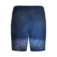 thumbnail image 5 of Easygdp Retro Blue Glitter Men's Short Pajama Pants, Sleep Shorts, Household Pants, Casual Pants with Pockets - 4X-Large, 5 of 9