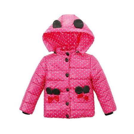 

Juebong Infant Baby Boys Girls Gifts Fashion Kids Coat Baby Girls Thick Coat Padded Dot Bow Winter Jacket Clothes