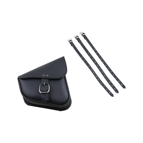 Willie & Max HD Sportsters, Custom Hard Tails Leather Swingarm Bag Dual Shock w/Blk Buckle - Black