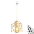 thumbnail image 1 of FSLiving Adjustable Height J-Type Track Lighting with Gold Metal Hollow Shade Smart Edison Bulb 2200K-6500K Track Mount Pendant Light Timer for Dinning Table,Customizable - 1 Light, 1 of 7