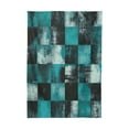 thumbnail image 3 of 60x60 Inch Tablecloth Polyester Square Tablecloth for Home Kitchen Dinner Decor Teal and Black Squares, 3 of 9