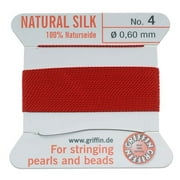 Griffin Silk Beading Cord & Needle Sz 4 Red