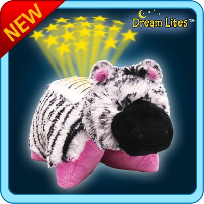 Authentic Pillow Pets Pink and White Zippity Zebra Dream Lites Toy Gift