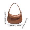 thumbnail image 3 of Bolso de hombro elegante tejido con monedero, bolso de mano con forma de media luna para mujer, 3 of 5