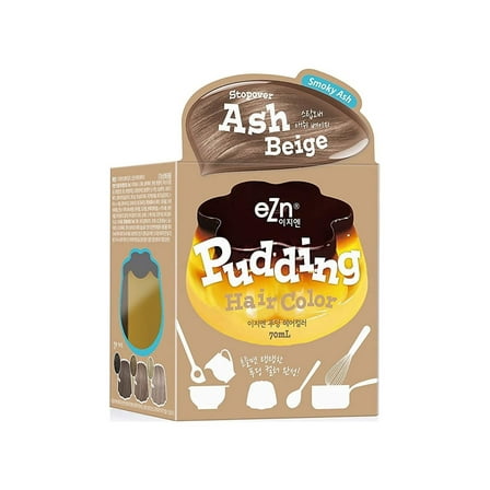 eZn Pudding Hair Dye Ammonia-Free Permanent Hair Color Ash Beige Self Hair Dye DIY Kit Contain Keratin Made in Korea Beauty