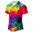 thumbnail image 2 of IROINNID Men'S T-Shirts Big and Tall T Shirts for Men,Lightweight Thin Basic V-Neck Botton Summer Tie-dye Colored Comfortable Casual Tops, 2 of 4