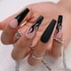 thumbnail image 2 of 30 uñas largas, uñas negras falsas mate, uñas acrílicas brillantes, 11 Afortunado Sencillez, 2 of 2