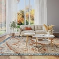 thumbnail image 2 of Topllen 5x7 Ultra-Thin Washable Vintage Area Rug - Living Room,Non-Slip Backing Soft Velvet Rugs,Stain Resistant Washable Rug for Bedroom,Kitchen,Office,Home Decor Rug (Orange/Blue, 5'x7'), 2 of 8