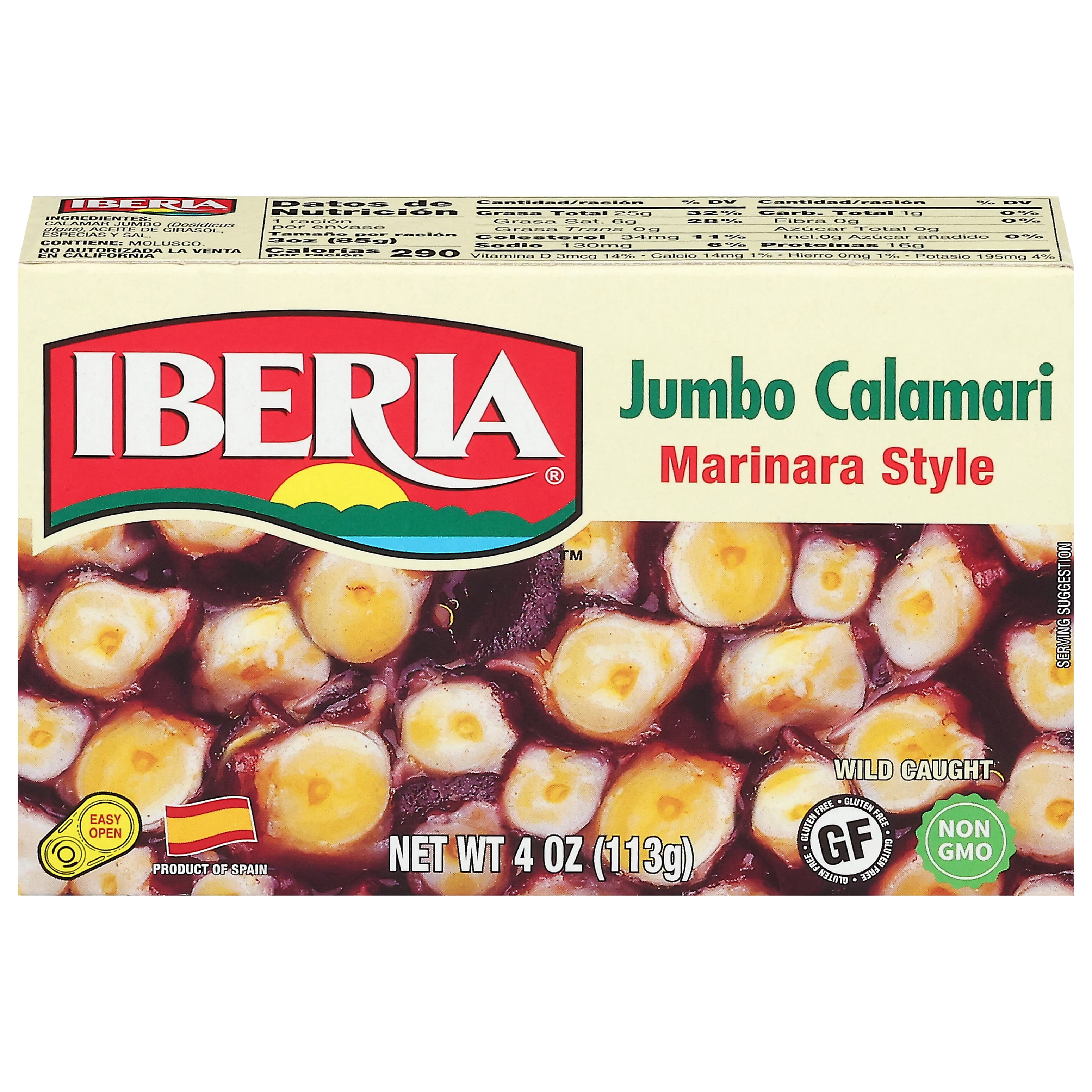 (4 pack) Iberia Marinara Style Calamari Jumbo 4 oz