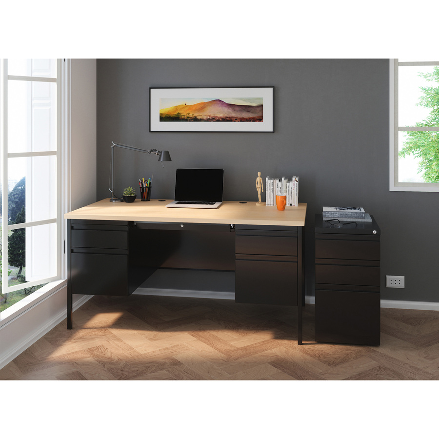 Lorell Mobile File Pedestal - 15" X 20" X 27.8" - Letter - Ball-bearing Suspension, Recessed Handle, Security Lock - Black - Steel - Recycled