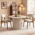 thumbnail image 2 of AFO 5 Pieces Extendable Dining Table Set for 4, 47″- 63″ Round to Oval Wood Kitchen Table with 4 Upholstered Chairs, Space-Saving Drop Leaf Kitchen Table for Small Spaces, White, 2 of 13