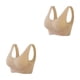 thumbnail image 3 of Minnieouse Sujetador push-up para mujer - Sin costuras Con soporte inalámbrico Sujetador sin costuras transpirable albaricoque L 1 albaricoque L, 1 2Conjunto, 3 of 6