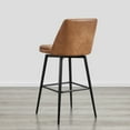 thumbnail image 6 of CHITA 30 inch Counter Height Swivel Bar Stools Low Back Set of 2,Faux Leather in Cognac Brown, 6 of 7