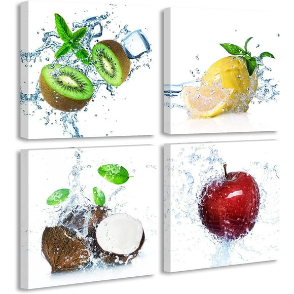 Kitchen Wall Decor - Colorful Summer Fruit Decor Print on Canvas Food Pictures for Modern Home Art Dining Room Wall Decor