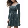 thumbnail image 4 of MODA NOVA Junior's Stars Velvet Square Neck Vintage Mini Dress, 4 of 5