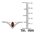 thumbnail image 4 of SZUL Women's 1/4 Carat TW Garnet and Diamond V Shape Ring in 10K White Gold, 4 of 6