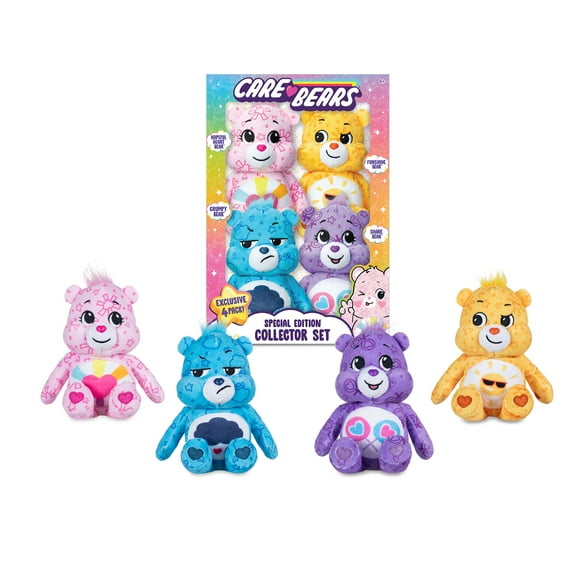Lot de 4 peluches Care Bears de taille amusante