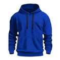 thumbnail image 5 of Men's Pullover Hoodie for Spring, Trendy Casual Long Sleeve Sweatshirt, Streetwear Fleece Top for Daily Wear, Christmas, Fall Season, Lightweight Comfort,Royal Blue,XL, 5 of 5