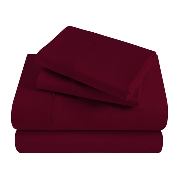 Superior Egyptian Cotton 300 Thread Count Deep Pocket Sheet Set, Twin XL, Burgundy