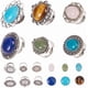 thumbnail image 1 of 6 anillos ajustables de plata con forma de cabujón de flor en blanco, redondos y ovalados, con 6 cabujones de piedras preciosas redondas de 20 mm., 1 of 9
