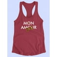 thumbnail image 3 of Mon Amour Love Text Racerback Tank Women -Image by Shutterstock, Female x-Large, 3 of 4