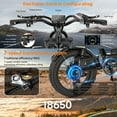 thumbnail image 2 of Electric Bike for Adults, 48V15.6AH Removable Battery Electric Bicycle Up to 70 Mile,1500W Peak Dual Motor 20"x4" Fat Tires Ebike Max 32Mph, 2 of 7