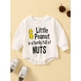 thumbnail image 2 of ZAXARRA Barboteuse Décontractée Automne pour Bébés Filles Garçons Manches Longues Col Rond Imprimé Lettre Peanut, 2 of 9