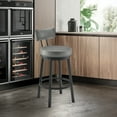 thumbnail image 4 of Armen Living Indoor Dalza Swivel Bar Stool in Mocha Finish with Brown Faux Leather, 4 of 10