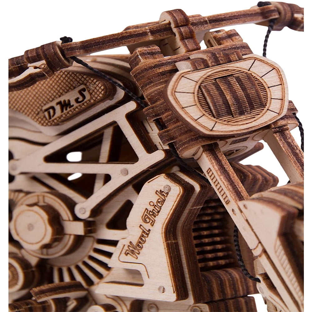 Wood Trick 3D Motorcycle Wood Toy Motor Bike Model Mechanical Building Kit