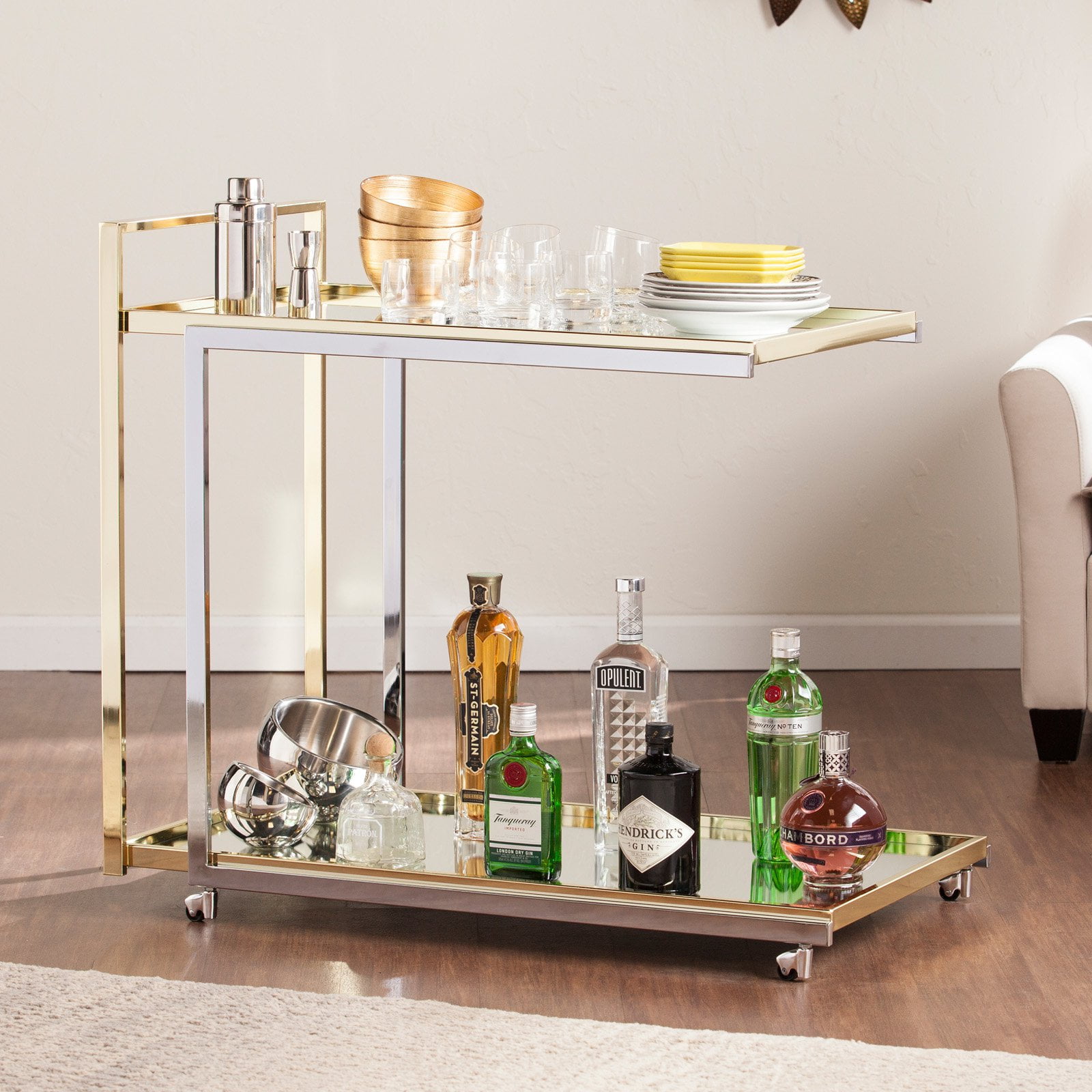 Southern Enterprises Riata Portable Bar Cart