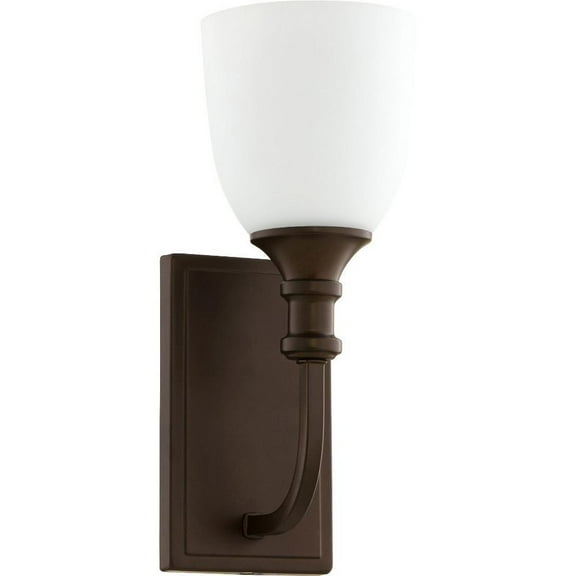 1 Light Wall Mount with Satin Opal Glass-13.5 inches H By 5.25 inches W-Oiled Bronze Finish-Satin Opal Glass Color Bailey Street Home 183-Bel-2534765