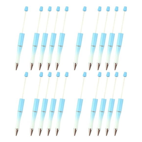 20 bolígrafos de punta redonda con cuentas, bolígrafos de bola, bolígrafos de bola, bolígrafos de bola DIY, bolígrafos de bola con cuentas Azul