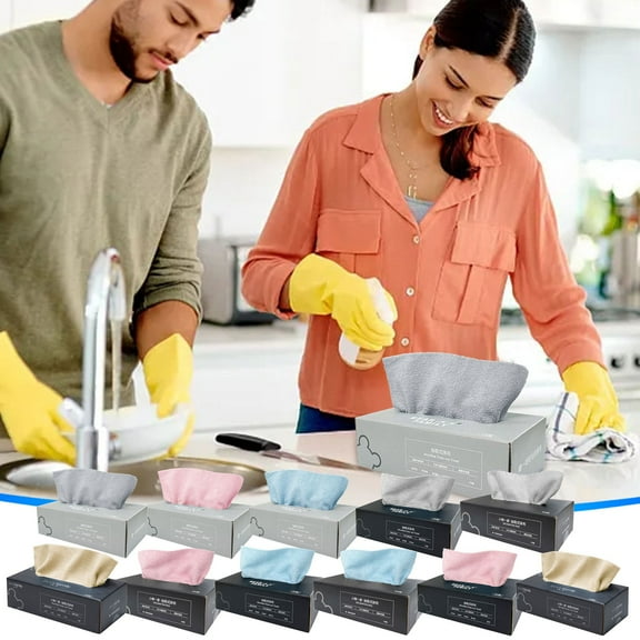 Absorbent Microfiber Cleaning Cloths | Multipurpose Kitchen & Furniture Wipes | Oil & Water Removal | Non-Scratch | Wet/Dry Use | Multiple Sizes 20x20CM-28x28CM | 1 Pack