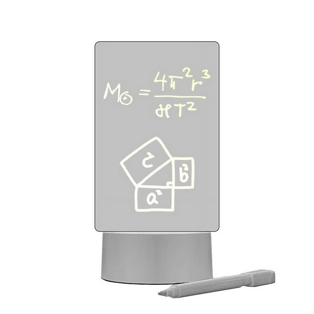 Tablero de notas acrílico luminoso/tablero de mensajes con bolígrafos, tablero blanco de borrado en seco acrílico para notas de escritorio Memo. para decoración de dormitorio de parejas