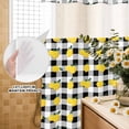 thumbnail image 3 of No Hook Shower Curtain, Yellow Lemons Shower Curtains for Bathroom with See Through Top Window, Summer Botanical Black White Checkered Waterproof & Washable Bath Curtain Extra Long 72"x96", 3 of 9