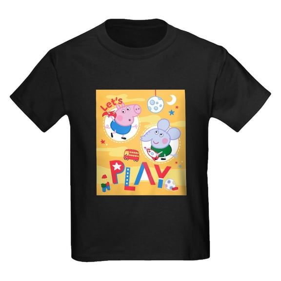 CafePress - Peppa Pig: Let's Play Kids T Shirt - Dark T-Shirt Kids XS-XL
