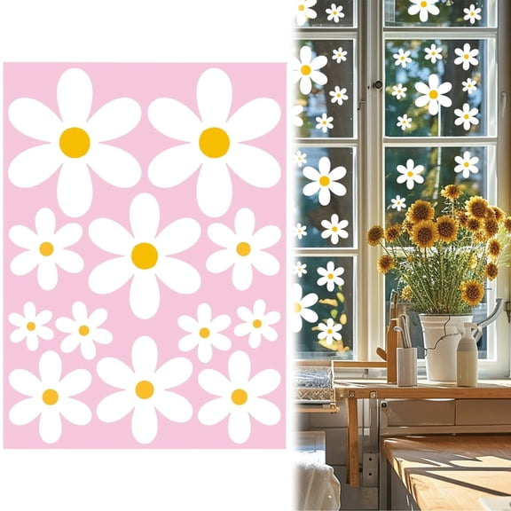 Window Stickers Spring Home Decor For Living Room Glass Cabinets And Doors And Static Cling,1 Pack Of Stickers (6 Pieces)