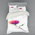 thumbnail image 2 of Ambesonne Floral Bedding Set 3 Pcs, Watercolor Poppy Flower, Twin XL, Fuchsia, 2 of 3