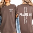 thumbnail image 2 of Psalm 91 Double Sided T-Shirt – Christian Bible Verse Tee, Faith Based Religious Shirt, Inspirational Unisex Cotton Top, 2 of 6