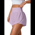 thumbnail image 2 of Pantalones Cortos de Cintura Alta para Mujer, Ideales para Correr, Hacer Ejercicio en el Gimnasio, con Bolsillos Interiores. Púrpura XL, 2 of 7
