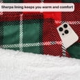 thumbnail image 4 of Catalonia Fleece Wearable Blanket Poncho for Adult Women Men, Wrap Blanket Cape with Pocket | Warm, Soft, Cozy, Snuggly, Comfort Gift, No Sleeves | All-Season, Gift Idea, Red Plaid, 4 of 7